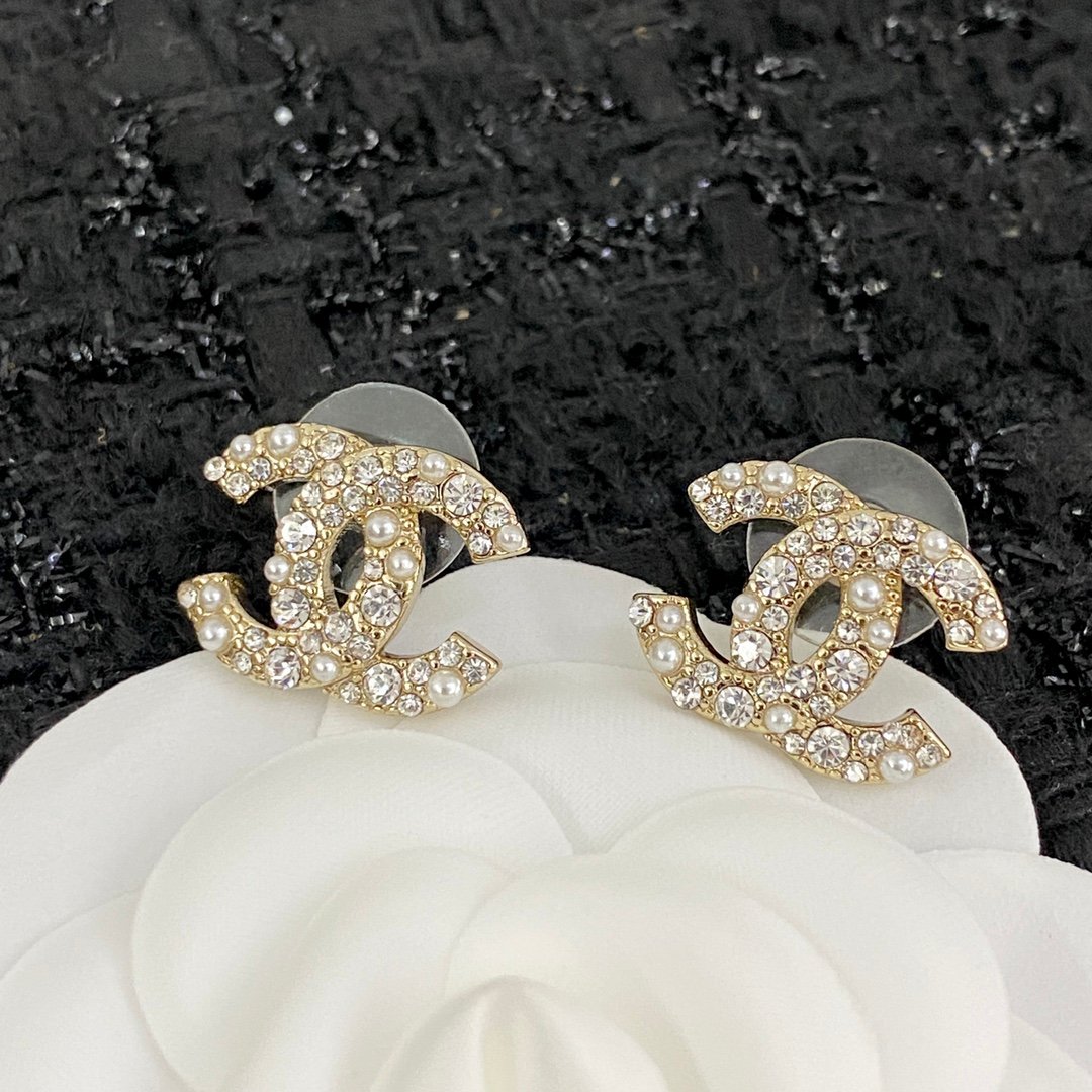 Chanel logo earrings